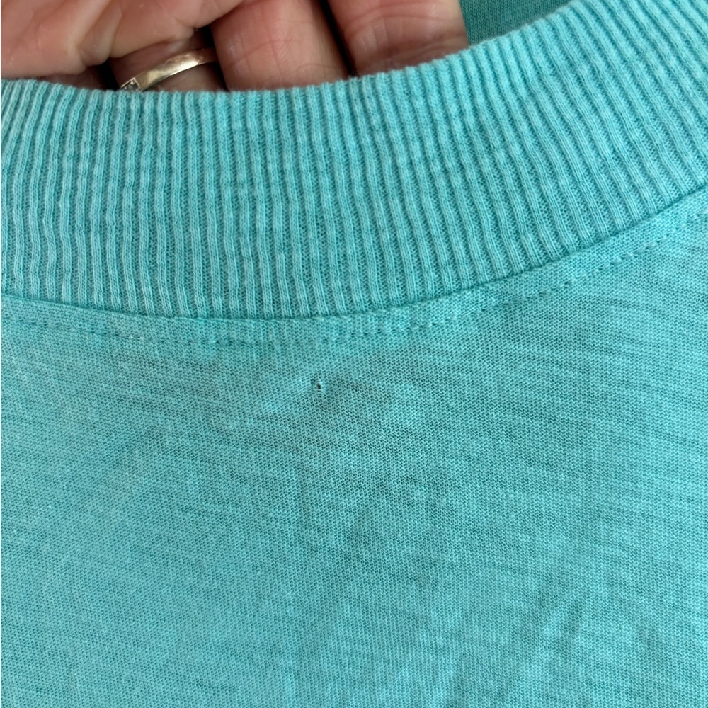 Rachel Zoe Turquoise Pima Cotton Sleeveless Tank Top L - Picture 4 of 6